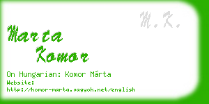 marta komor business card